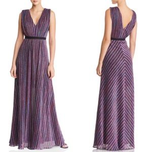 bcbg shimmer stripe knit gown